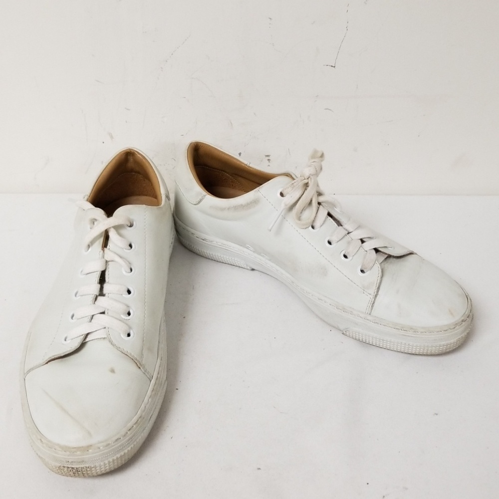 A.P.C. White Leather Lace Up Sneakers Size 40